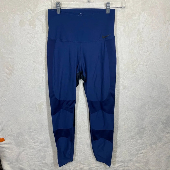 Nike Power Legend Compression Training Leggings Blue High Rise Womens medium - Picture 7 of 9
